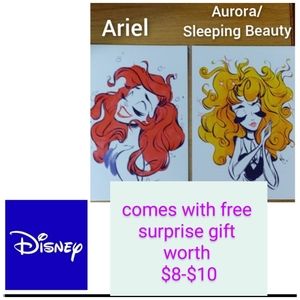 NWT Disney Ariel +Sleeping Beauty/Aurora postcards